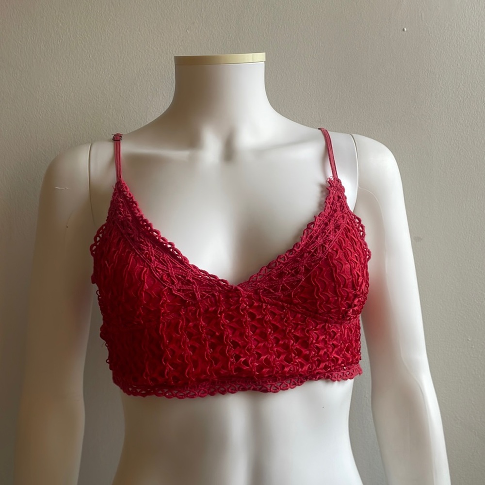 Red Free People Bra Size Small .